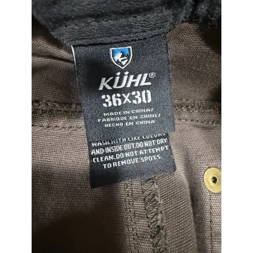 Kuhl Free Kanvas Jeans Men's Size 36x30 Brown Gorpcore Hiking Outdoors